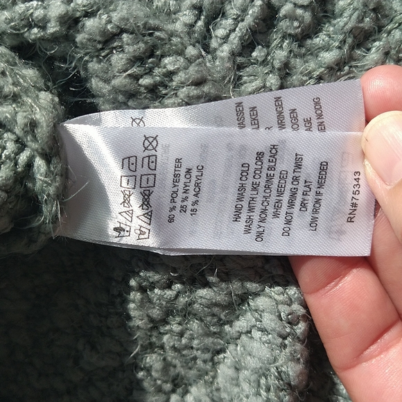 Women's Yes Lola Sage Green Fuzzy Soft Cowl Neck Sweater, size M - Picture 6 of 7